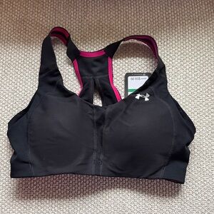 Under Armour Black and Pink Sports Bra